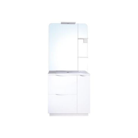 ONDEE ZEN - Meuble de salle de bain à poser PALERMO - 80cm - Blanc - laqué - Livré en kit (1/3)