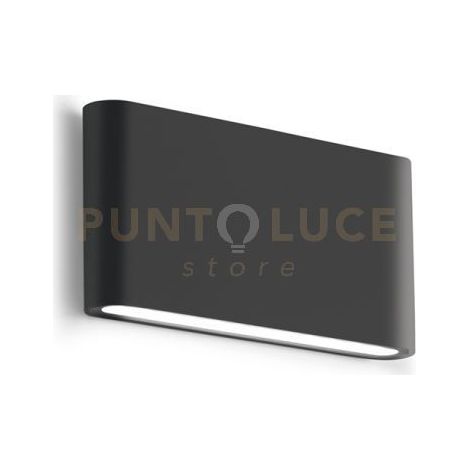 GES881N- APPLIQUE ANTRACITE A LED 4000K 580LM 2X6W BIEMISSIONE IP54 ALLUMINIO E VETRO 17,5CM