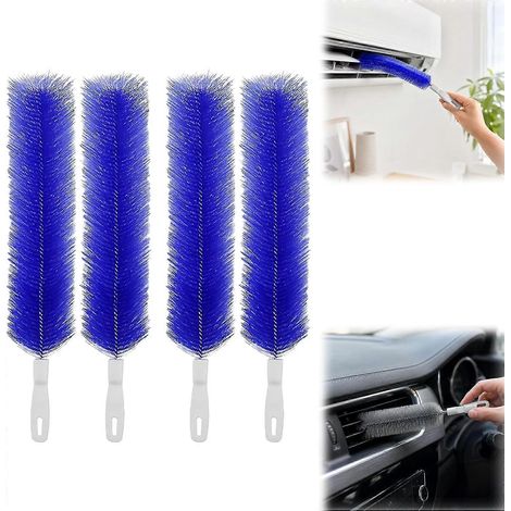 Brosse nettoyage ventilateur tête microfibre flexible réutilisable lavable pour ventilateur électrique climatisation maison voiture bleu 4 pièces (1/5)