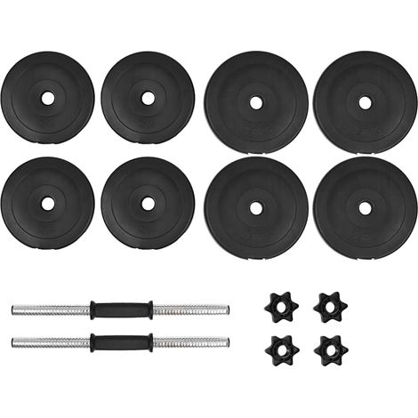 vidaXL Juego de mancuernas hierro fundido 14 piezas 20 kg (1/2)