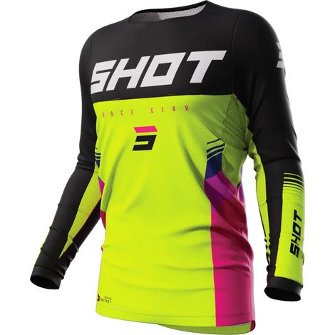Maillot de motocross Contact Tracer, jaune fluo, taille S (1/2)