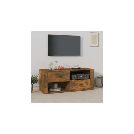 Meuble TV Chêne fumé 100x35x40 Bois d'ingénierie (1/5)