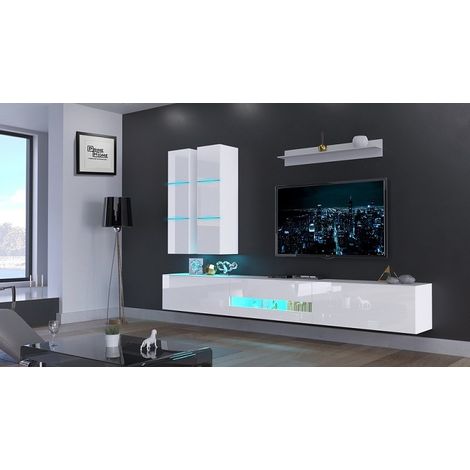 Ensemble meuble TV NEXT 56 AN56-18W-HG2 blanc brillant 273 cm (1/2)