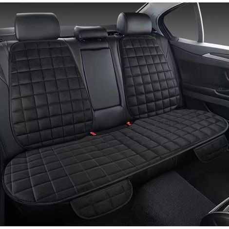 KLVGTIFS PU – Autositze mit Rückenlehnen aus Kristallvelours – für alle Jahreszeiten geeignet – für eine warme und komfortable Fahrt – schwarz (1/5)