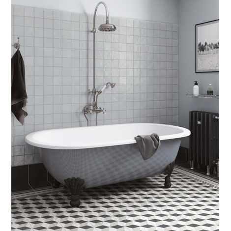 Carrelage effet carreau de ciment 3D cube gris mat 20x20cm – Boîte de 1m² – Pour sol et mur intérieur – Equipe (1/5)