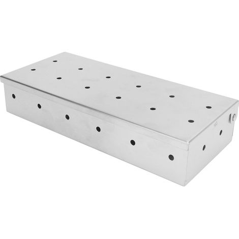 Boîte à fumoir professionnelle rectangulaire en acier inoxydable pour barbecue et grillades, idéale pour ajouter une saveur fumée aux grillades. (1/5)