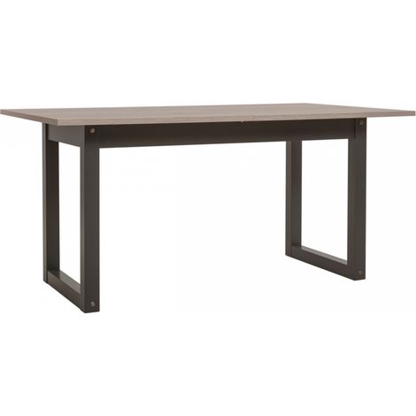 Table à manger extensible 160x190 cm chêne clair et gris anthracite - Piombino (1/5)