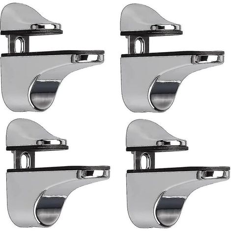 CREA Adjustable Glass Shelf Bracket, 4 Pcs Glass Shelf Bracket, Wall Mounted Glass Clamp, Glass Shelf Bracket, For Glass Shelf