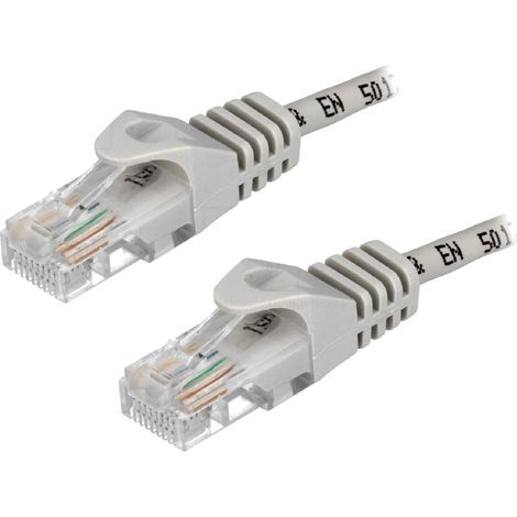 Cable reseau RJ45 male U-UTP Cat.5e gris - 0.5m