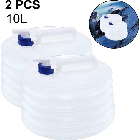 Conteneur d'eau pliable, gourde de stockage d'eau portable de qualité supérieure avec robinet, idéale pour le camping, la randonnée et les situations d'urgence. (1/5)