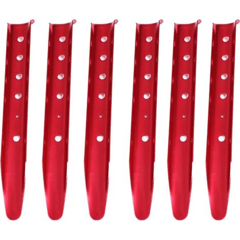 lot de 6 piquets de tente pour neige et sable -Léger pour le camping, la randonnée et le trekking (rouge) (1/3)