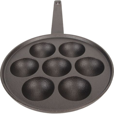 Takoyaki-Grillpfanne mit 7 Mulden und Antihaftbeschichtung, vertieft, vergrößert, aus Gusseisen, zur Verwendung in Restaurants und Hotels. (1/5)