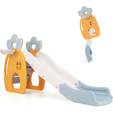 COSTWAY Freestanding Kids Slide Indoor Foldable Kids Slide with Climber