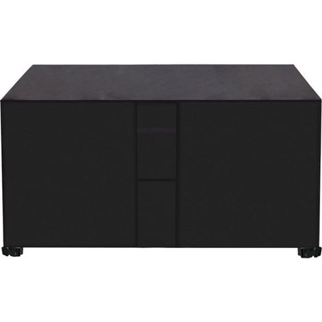Housse de protection pour salon de jardin 115 x 115 x 74 cm, tissu Oxford 420D imperméable, avec ruban de fixation et ventilation, poignées, pour table et chaises, noir (1/5)
