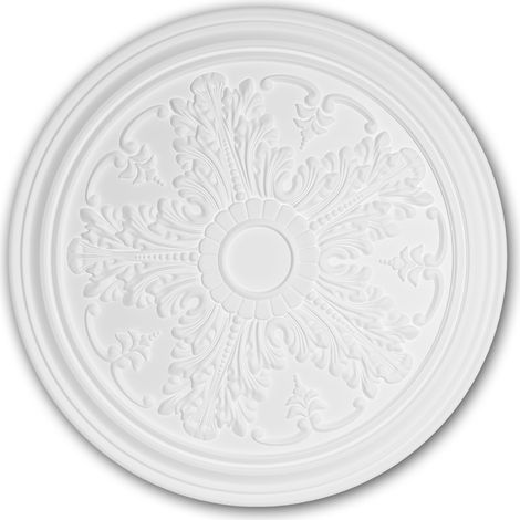 Rosetón 156034 Profhome Elemento decorativo Elemento para techo estilo Neoclasicismo blanco Ø 51,2 cm