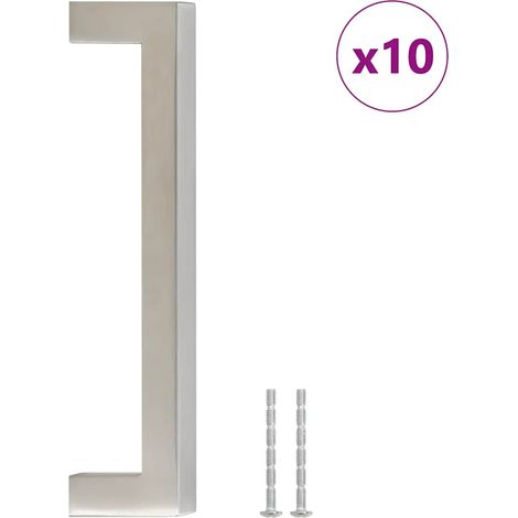 Poignées d'armoire 10 pcs Poignée de meuble argenté 128 mm acier inoxydable CFW10438 (1/5)
