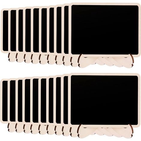 Mini tableaux noirs sur chevalets en bois, lot de 20, marque PWHJ