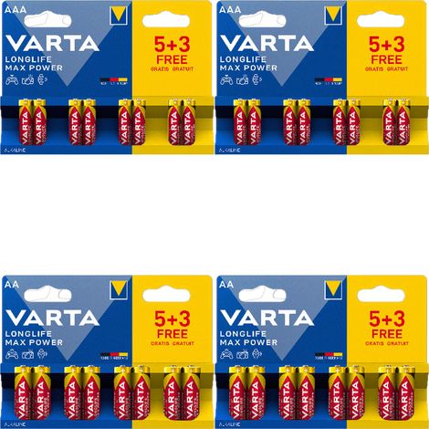 Kit de baterías alcalinas Varta LL MAX para drones (8 pilas AA y 8 pilas AAA) (1/5)
