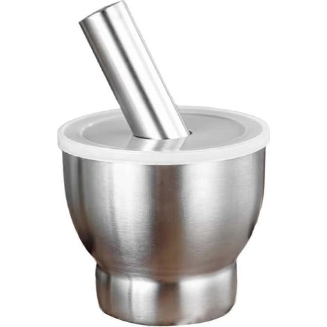 Mortier à ail en acier inoxydable 304, pilon à ail, pot à piler, mortier de cuisine domestique (1/5)