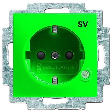 prise SCHUKO® vert et voyant Busch-balance® SI