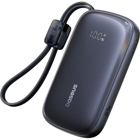 Batterie externe 20 000 mAh 22,5 W avec écran et câble EnerFill FC21 Qpow 3 Ultra - noire (1/4)