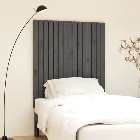 Wand-Kopfteil Grau 95,5x3x110 cm Massivholz Kiefer vidaXL
