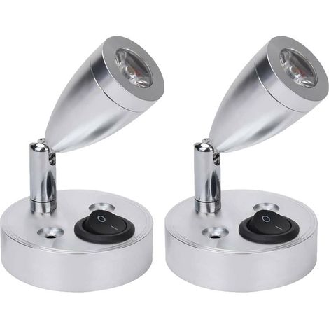 Déstockage 12V LED Spot Lampe de Lecture Interrupteur Réglable Lumière Chaude pour Camping Car Van Bateau Led Lumière Intérieure (2 PCS) (1/5)