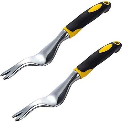 Lot de 2 outils de jardinage manuels pour désherbant les mauvaises herbes pour le jardin, la plantation de fleurs et les mauvaises herbes