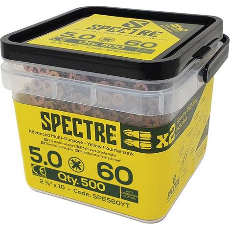 ForgeFix Spectre™ PZ Compatible Wood Screw CSK ZYP 5.0 x 60mm Tub 500