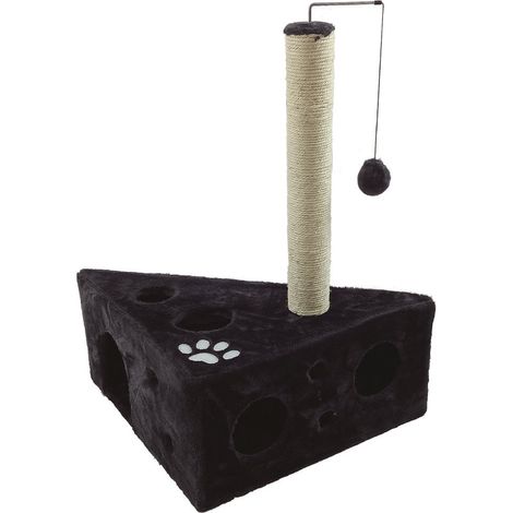 Arbre à Chat en Peluche/Polaire/sisal Noir env. 68 x 45 x 45 cm (1/3)