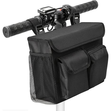 Sacoche de vélo - Panier de rangement suspendu multifonctionnel en tissu - Accessoires de cyclisme - Noir (1/5)