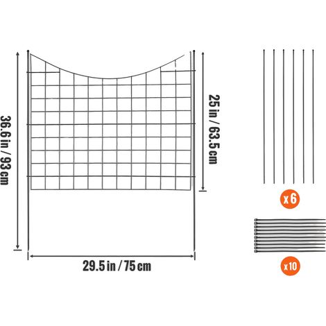 Clôture de jardin, construction en métal, installation facile, 38.5x29.5 en 5Pcs (1/2)