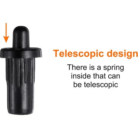 12 goupilles de réparation noires pour portes d'armoires, connecteurs d'axe à ressort amortisseurs en plastique, accessoires pour volets roulants et stores vénitiens