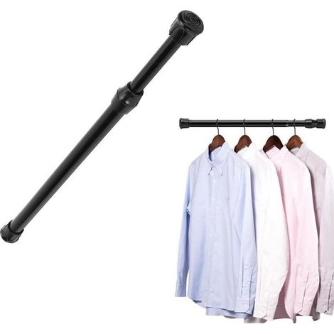 30-50cm 1.3cm Tige Tension Courte Solide, Ressort Robuste Extensible Réglable Barre Petite Tringle Rideau Télescopique San Perçage Rideaux Fenêtre Antirouille Porte Penderie Plastique Tille Ride Rail (1/5)