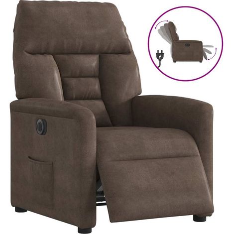 vidaXL Fauteuil inclinable électrique marron tissu microfibre (1/5)