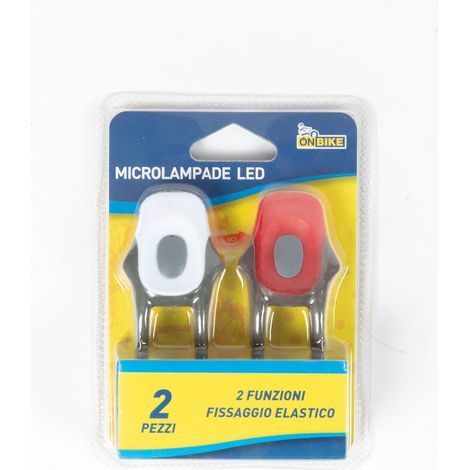 ON BIKE Coppia Lampade LED Rossa e Bianca per Bici Luci Anteriore Auto (1/3)
