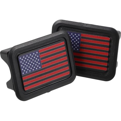 Lot de 2 bouchons de trou de coffre en ABS avec motif drapeau - Ajustement parfait pour les modèles 19-21 1500 2500 - Protection contre la poussière et l'humidité pour camion - Couverture de (1/5)
