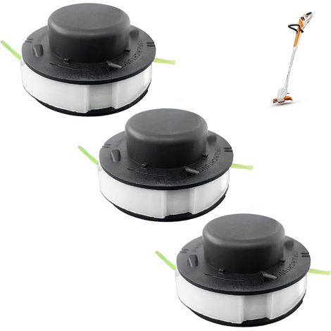 Lot de 3 têtes de rechange pour débroussailleuse Stihl FSA56, Auto-Cut 2-2, C2-2, Weed Eater String, 4008 710 4302, compatibles avec Stihl FSA 56, FSA 56, Têtes de fil de rechange (1/5)