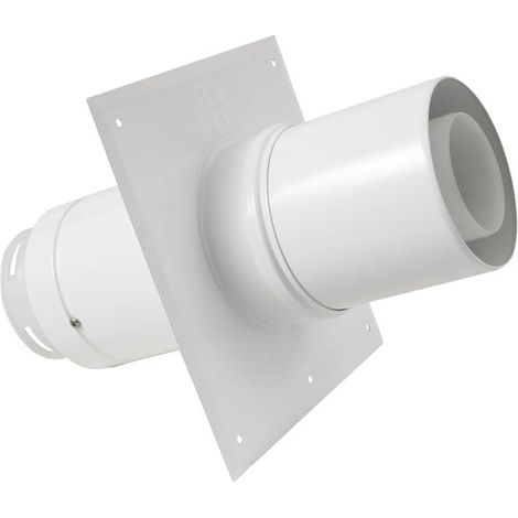 TEN – Plaque plafond EcoNext C9 Ø80/125mm – Tuyau télescopique 5-30cm – Température max 120°C – Raccordement chaudières ventouses (1/3)