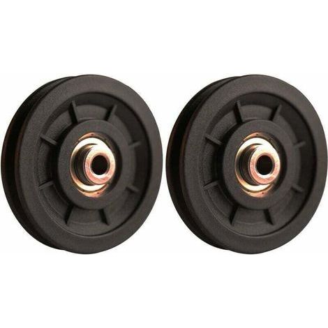 90 mm Roulement Poulie Nylon, Poulie Musculation, Roue Universelle pour cable Machine Gym équipement Porte de Garage, Porte coulissante poulie (1/4)