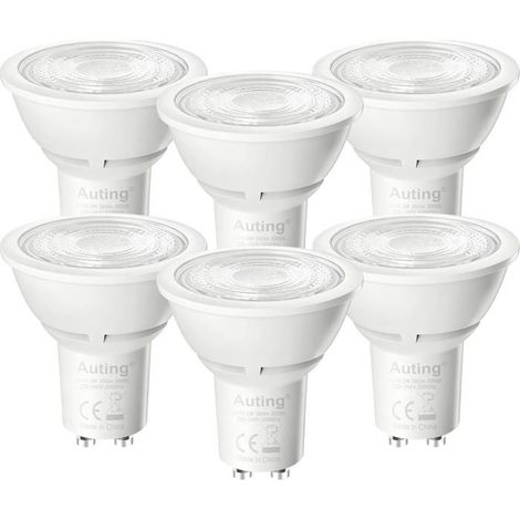 Ampoule LED GU10 Lot de 6 2 W Blanc chaud 3000 K 360 lm Angle de faisceau 38° Pour spots encastrés (1/5)