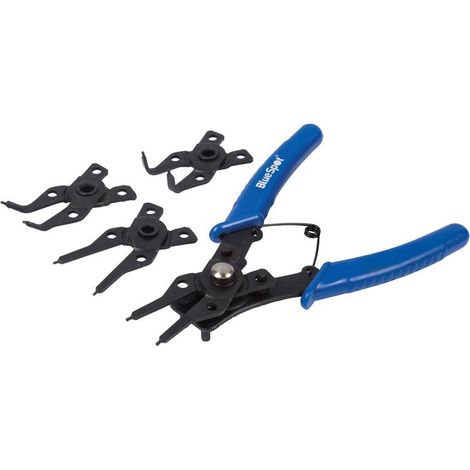 BlueSpot Tools 4-in-1 Circlip Pliers Set (Internal and External, Bent and Straight) for Snap Rings and Retaining Rings