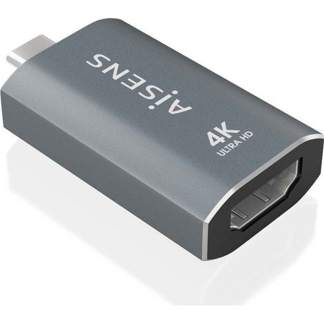 AISENS - A109-0862 - Adapter Converter Aluminium USB-C To HDMI 4K@60Hz, USB-C/M-HDMI/H, Grau