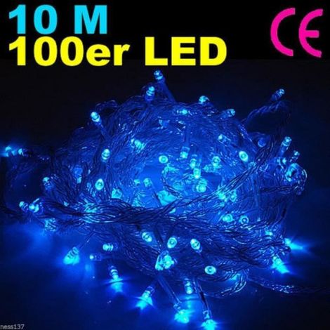100 LED 10m Bleue Guirlande Electrique Lumineuse (1/4)