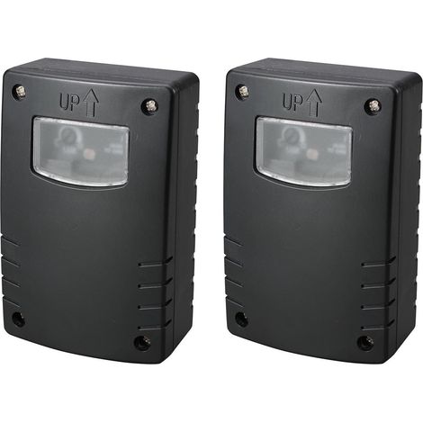 Litecraft Photocell Sensor Outdoor IP44 Rated Security Fitting in Black - 2 Pack