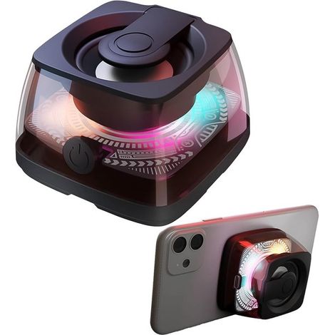 Altoparlante Bluetooth portatile magnetico con suono surround 3D, illuminazione RGB, supporto per telefono integrato, accoppiamento TWS, per iPhone e Android (1/4)