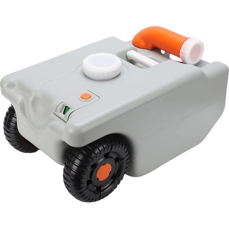 Tragbarer 6,6-Gallonen-Wasserspeichertank mit großem Rad, Metallgriff, drehbarem Einfüllstutzen und Aufbewahrungsbehälter für Wohnmobile. (1/5)