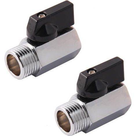 lot de 2 1/2" Brass Mini Ball Valve NPT Female x Male Shut Off Valve (1/5)