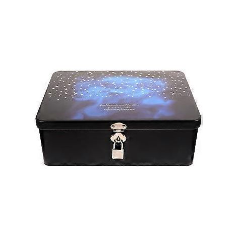 Dekorative Aufbewahrungsbox aus Weißblech, abschließbar, für Schmuck und Schreibtisch.