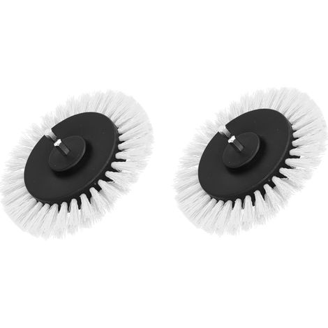 Lot de 2 têtes de brosse de 8,9 cm (3,5 pouces) pour perceuse électrique, embout durable pour la décoration de tapis, blanc (1/5)